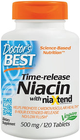 Time-release Niacin with niaXtend, 500mg - 120 tablets - Sense42 Beauty and Health