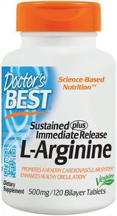 L-Arginine - Sustained + Immediate Release, 500mg - 120 tablets - Sense42 Beauty and Health