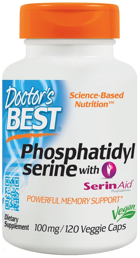 Phosphatidylserine Serine with SerinAid, 100mg - 120 vcaps - Sense42 Beauty and Health