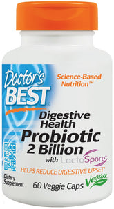 Digestive Health Probiotic 2 Billion with LactoSpore - 60 vcaps - Sense42 Beauty and Health