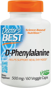 D-Phenylalanine, 500mg - 60 vcaps - Sense42 Beauty and Health