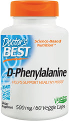 D-Phenylalanine, 500mg - 60 vcaps - Sense42 Beauty and Health