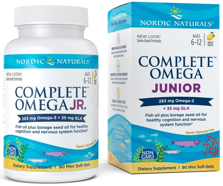 Complete Omega Junior, 283mg Lemon - 90 mini softgels - Sense42 Beauty and Health