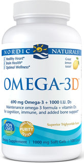 Omega-3D, 690mg Lemon - 120 softgels - Sense42 Beauty and Health