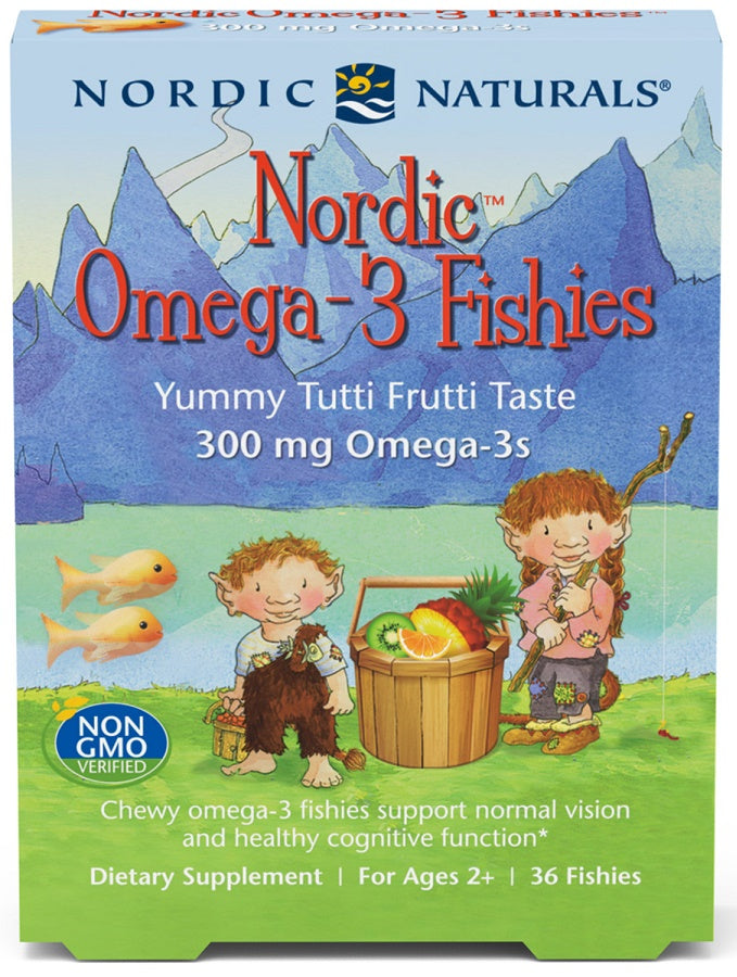 Nordic Omega-3 Fishies, 300mg Yummy Tutti Frutti Taste - 36 fishies - Sense42 Beauty and Health