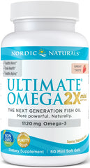Ultimate Omega 2X Mini, 1120mg Strawberry - 60 mini softgels - Sense42 Beauty and Health