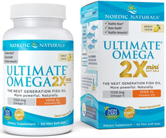 Ultimate Omega 2X Mini with Vitamin D3, 1120mg Lemon - 60 mini softgels - Sense42 Beauty and Health