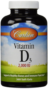 Vitamin D3, 2000 IU - 360 softgels - Sense42 Beauty and Health