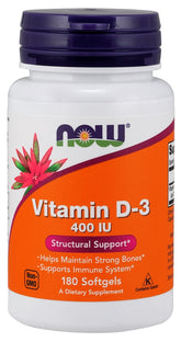 Vitamin D-3, 400 IU - 180 softgels - Sense42 Beauty and Health