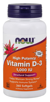 Vitamin D-3, 1000 IU - 360 softgels - Sense42 Beauty and Health