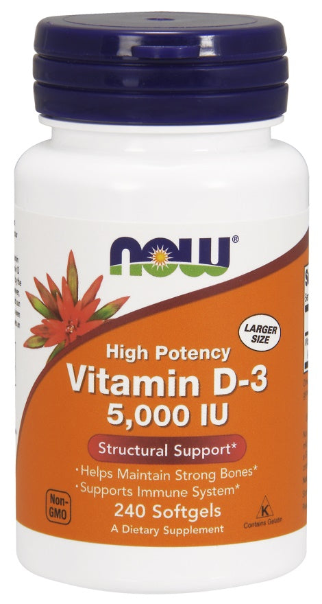 Vitamin D-3, 5000 IU - 240 softgels - Sense42 Beauty and Health