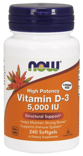 Vitamin D-3, 5000 IU - 240 softgels - Sense42 Beauty and Health