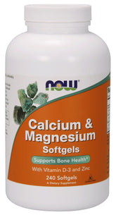 Calcium & Magnesium with Vit D and Zinc - 240 Softgels - Sense42 Beauty and Health