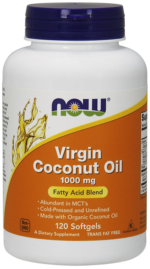NOW Foods Virgin Coconut Oil 1000mg - 120 softgels - Sense42 Beauty and Health