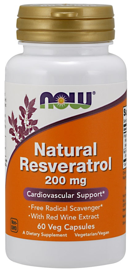 Natural Resveratrol with Red Wine Extract, 200mg - 60 vcaps - Sense42 Beauty and Health