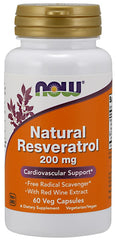 Natural Resveratrol with Red Wine Extract, 200mg - 60 vcaps - Sense42 Beauty and Health
