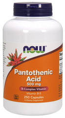 Pantothenic Acid, 500mg - 250 caps - Sense42 Beauty and Health
