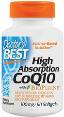 High Absorption CoQ10 with BioPerine, 100mg - 60 softgels - Sense42 Beauty and Health