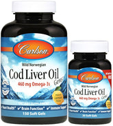 Wild Norwegian Cod Liver Oil Gems, 460mg - 150 + 30 softgels - Sense42 Beauty and Health