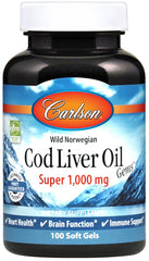 Wild Norwegian Cod Liver Oil Gems, 1000mg - 100 softgels - Sense42 Beauty and Health