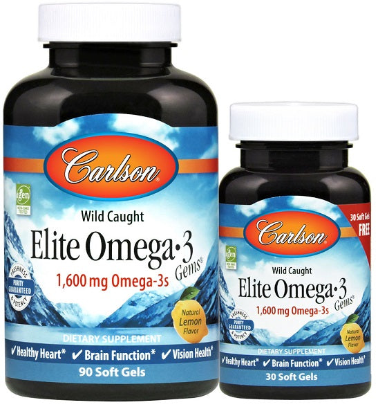 Elite Omega-3 Gems, 1600mg Natural Lemon - 90 + 30 softgels - Sense42 Beauty and Health