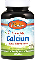 Kid's Chewable Calcium, 250mg Natural Vanilla - 60 tablets - Sense42 Beauty and Health