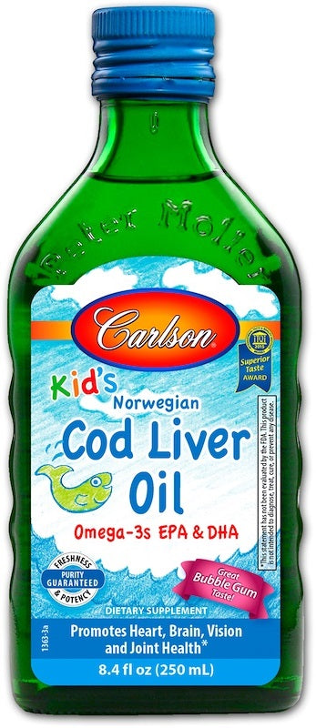 Kid's Cod Liver Oil, 550mg Bubble Gum - 250 ml. - Sense42 Beauty and Health