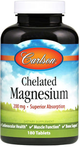 Chelated Magnesium, 200mg - 180 tablets - Sense42 Beauty and Health