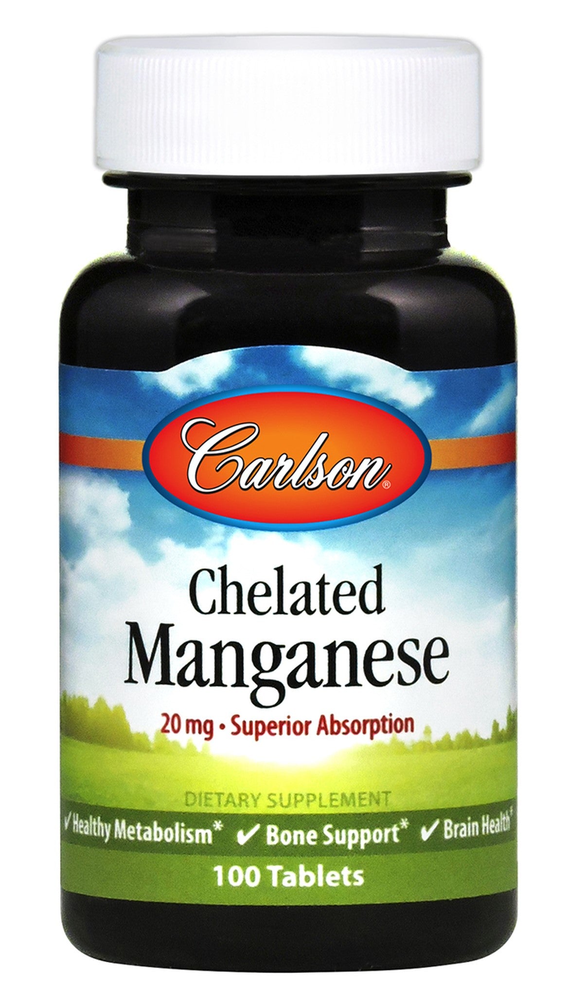 Chelated Manganese, 20mg - 100 tablets - Sense42 Beauty and Health