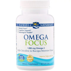 Omega Focus with Citicoline & Bacopa Monnieri Extract, 1280mg - 60 softgels - Sense42 Beauty and Health