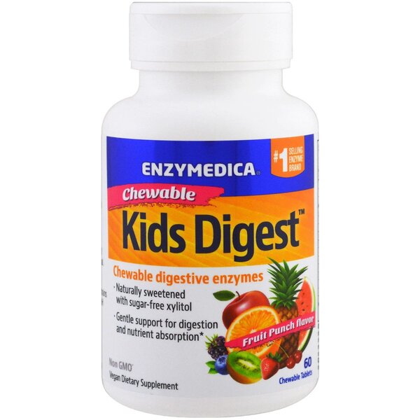Kids Digest, Fruit Punch - 60 chewables - Sense42 Beauty and Health