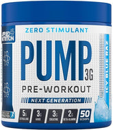 Pump 3G Pre-Workout (Zero Stimulant), Icy Blue Raz (EAN 634158794353) - 375g - Sense42 Beauty and Health