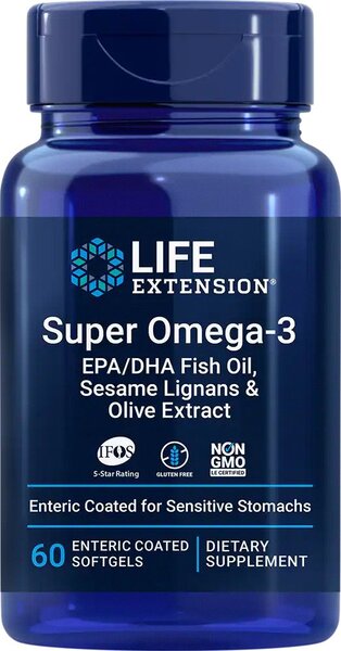 Super Omega-3 EPA/DHA with Sesame Lignans & Olive Extract - 60 enteric coated softgels - Sense42 Beauty and Health
