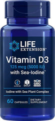 Vitamin D3 with Sea-Iodine, 5000IU - 60 caps - Sense42 Beauty and Health