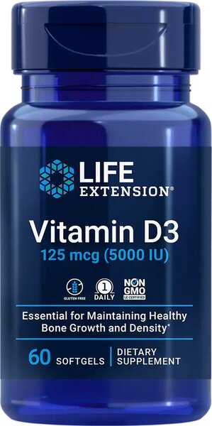 Vitamin D3, 5000IU - 60 softgels - Sense42 Beauty and Health