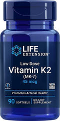 Low Dose Vitamin K2 (MK-7), 45mcg - 90 softgels - Sense42 Beauty and Health