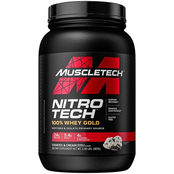 Nitro-Tech 100% Whey Gold, Cookies & Cream (EAN 631656710441) - 907g - Sense42 Beauty and Health