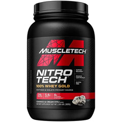 Nitro-Tech 100% Whey Gold, Cookies & Cream (EAN 631656710441) - 907g - Sense42 Beauty and Health