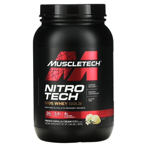 Nitro-Tech 100% Whey Gold, French Vanilla Cream (EAN 631656710472) - 907g - Sense42 Beauty and Health