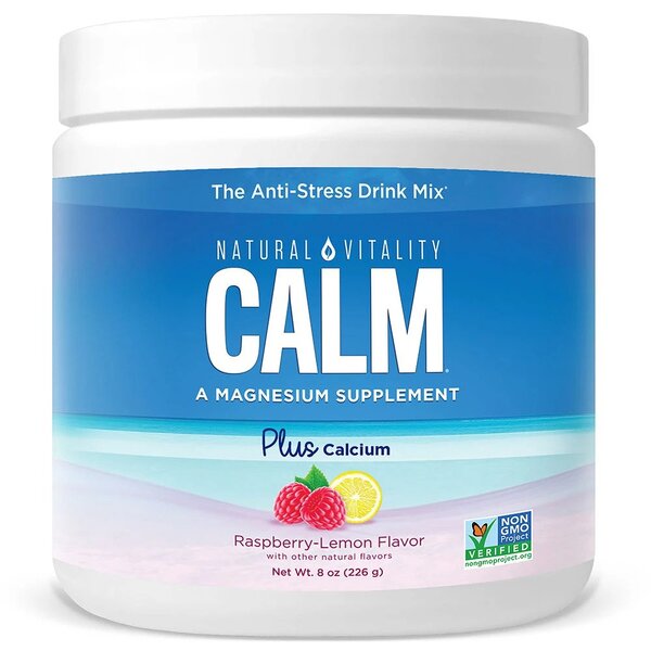 Natural Calm Plus Calcium, Raspberry Lemon - 226g - Sense42 Beauty and Health