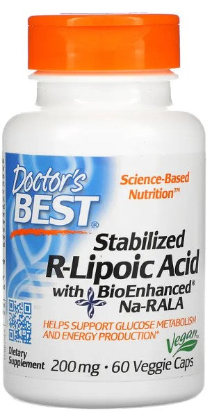 Stabilized R-Lipoic Acid with Na-RALA, 200mg - 60 vcaps - Sense42 Beauty and Health