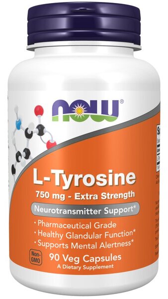 L-Tyrosine, Extra Strength 750mg - 90 vcaps - Sense42 Beauty and Health