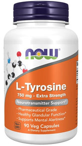 L-Tyrosine, Extra Strength 750mg - 90 vcaps - Sense42 Beauty and Health