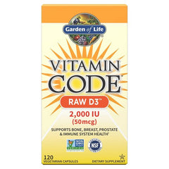 Vitamin Code Raw D3, 2000 IU - 120 vcaps - Sense42 Beauty and Health