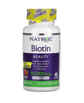 Biotin Fast Dissolve, 10000mcg (Strawberry) - 60 tabs - Sense42 Beauty and Health