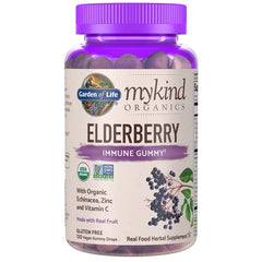 Mykind Organics Elderberry, Real Fruit - 120 vegan gummy drops - Sense42 Beauty and Health