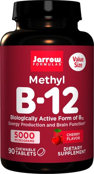 Methyl B-12, 5000mcg (Cherry) - 90 chewable tabs - Sense42 Beauty and Health