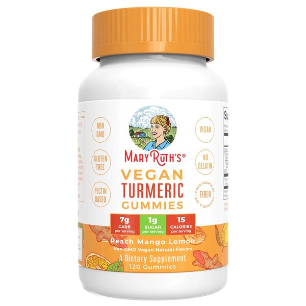Vegan Turmeric Gummies, Peach Mango Lemon - 120 gummies - Sense42 Beauty and Health