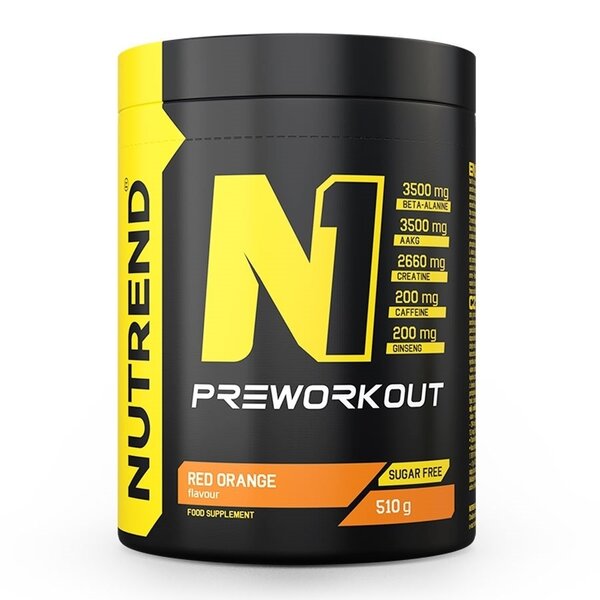 Nutrend N1 Pre-Workout Red Orange - 510g - Sense42 Beauty and Health