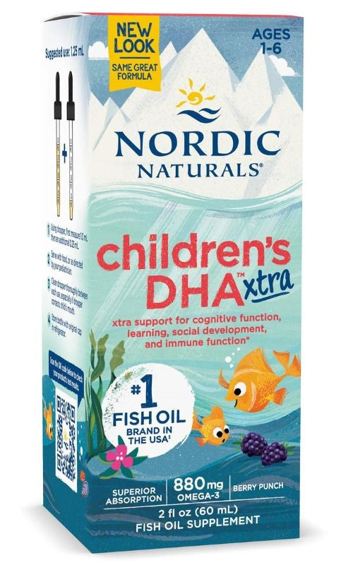Children's DHA Xtra, 880mg Berry Punch - 60 ml. - Sense42 Beauty and Health